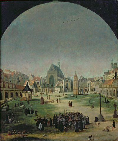 The Cemetery of the Innocents and the Mass Grave During the Reign of Francois I by Flemish School